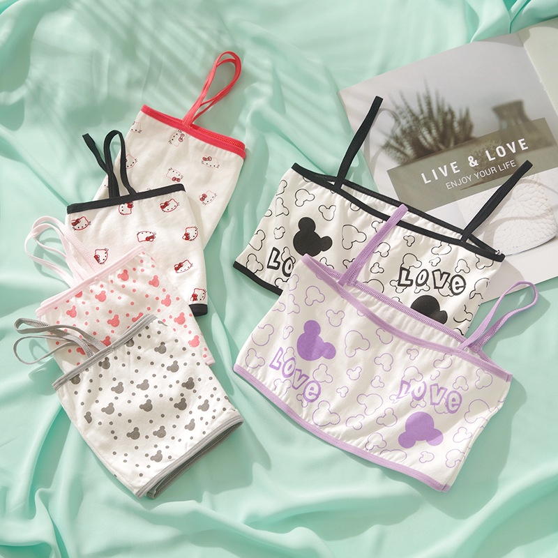 1 Áo Ngực Thể Thao Thoáng Khí Họa Tiết Hoạt Hình Cho Bé Gái Tuổi Teen