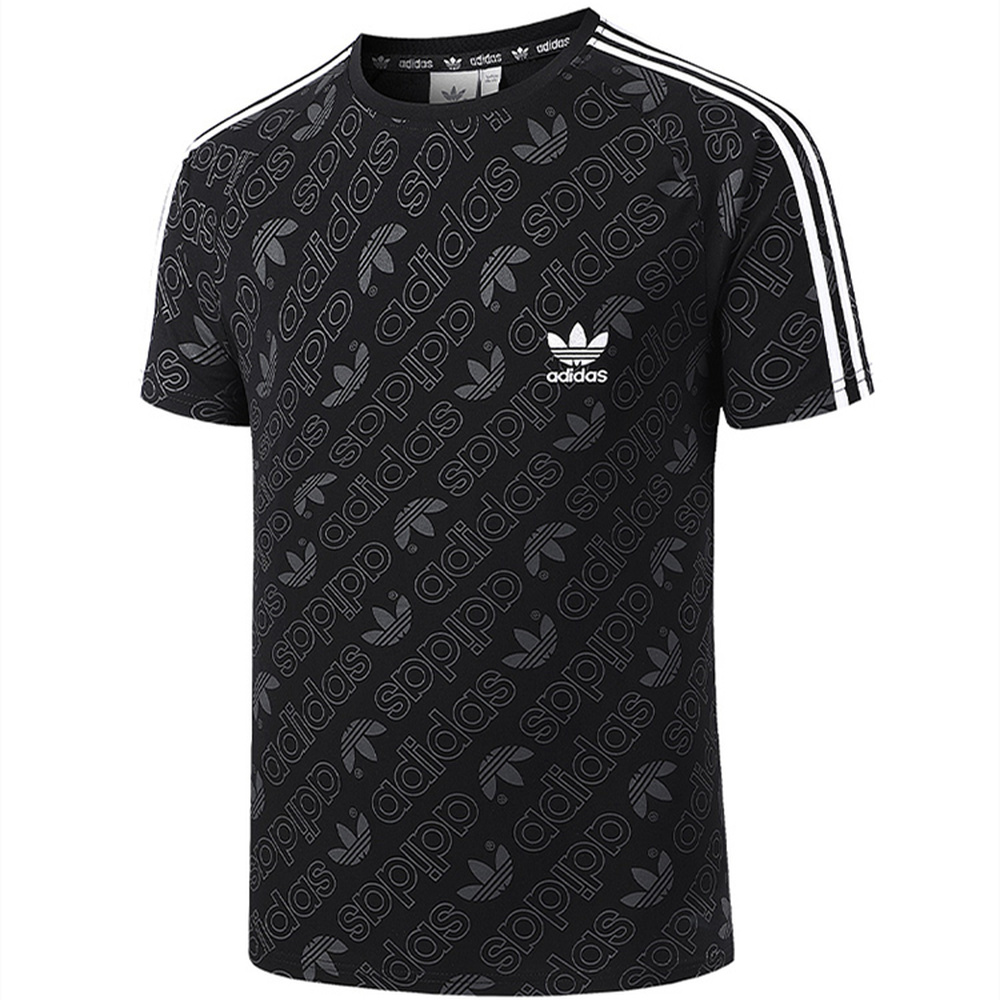Adidas Fashion Full Print LOGO T-Shirt Couple Short Sleeve