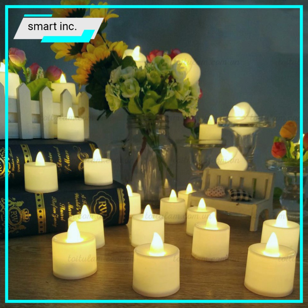 Đèn Cầy Điện Tử Tim Lắc Cao Cấp Tealight 🏆HOT🏆 Nến Điện Tử Pin Led Mini Decor Tỏ Tình Trang Trí Sinh Nhật