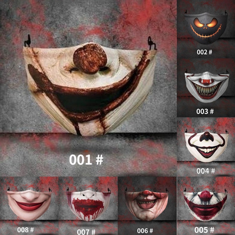 (Hàng Mới Về) Khẩu Trang 3d Pm2.5 Lọc Bụi Bẩn In Họa Tiết Kinh Dị Vui Nhộn Cho Halloween