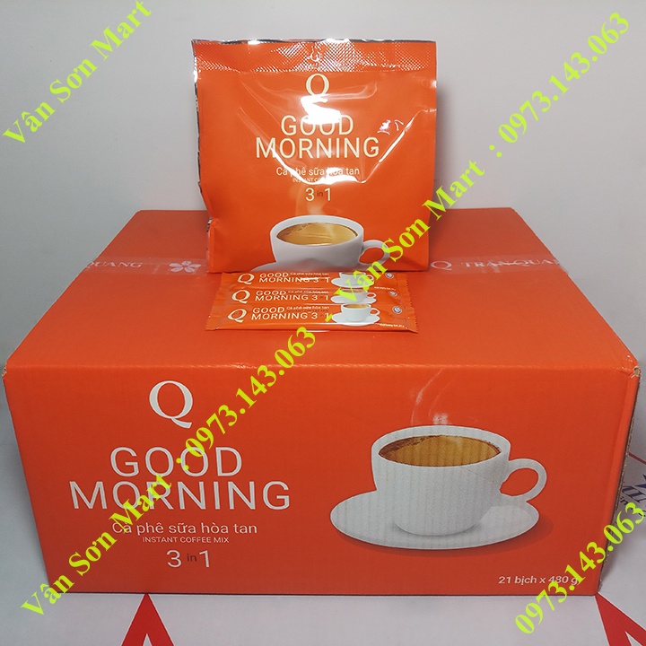 03 bịch cà phê sữa Good morning Trần Quang 480g (24 gói dài * 20g)