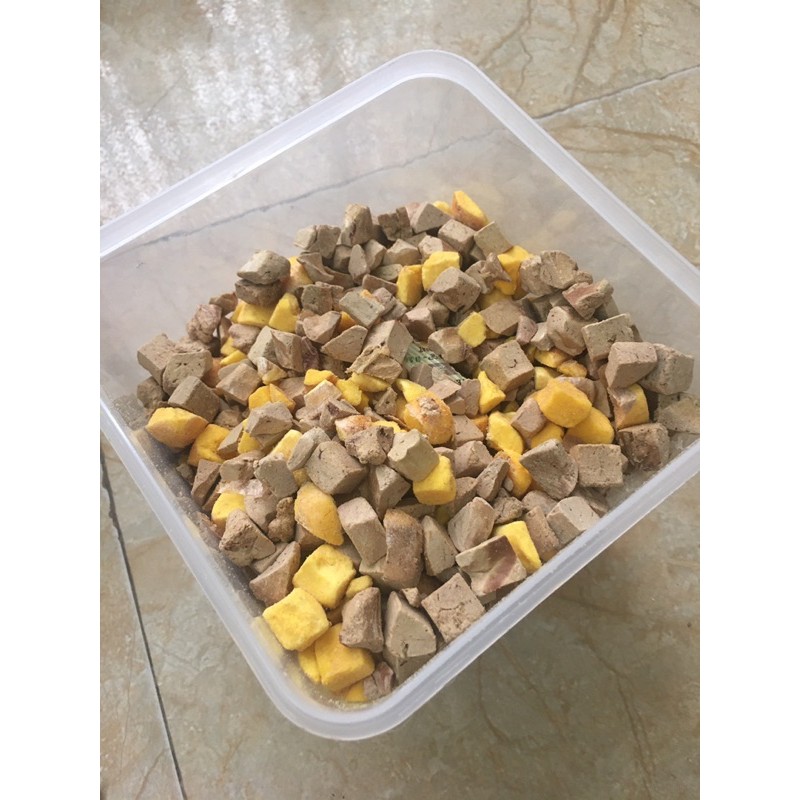 [ Rẻ vô địch ] Hộp mix gan gà - lòng đỏ trứng 650g-1000g siêu dinh dưỡng cho Mèo hsd 1 năm