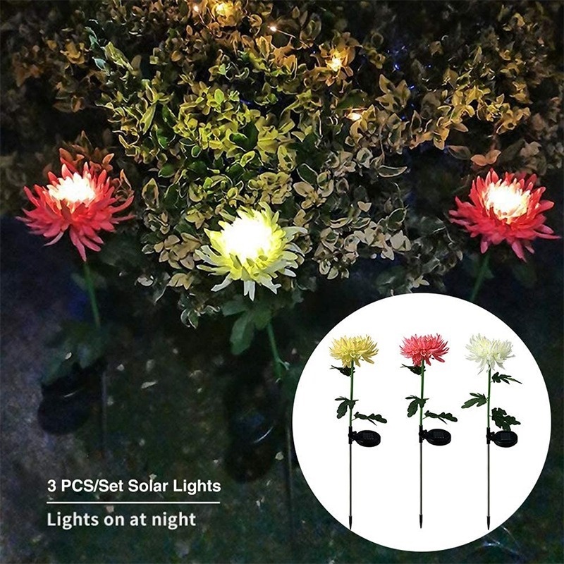 1 Đèn LED Năng Lượng Mặt Trời Chống Thấm Nước Hình Hoa Cúc Trang Trí Sân Vườn Nhà Cửa