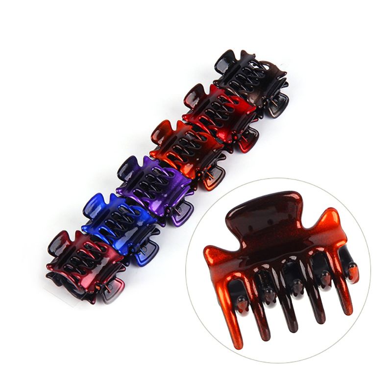 Youyo Set 12 Kẹp Tóc Càng Cua Hình Học Mini 3cm Bằng Nhựa Nhiều Màu Sắc Cho Nữ