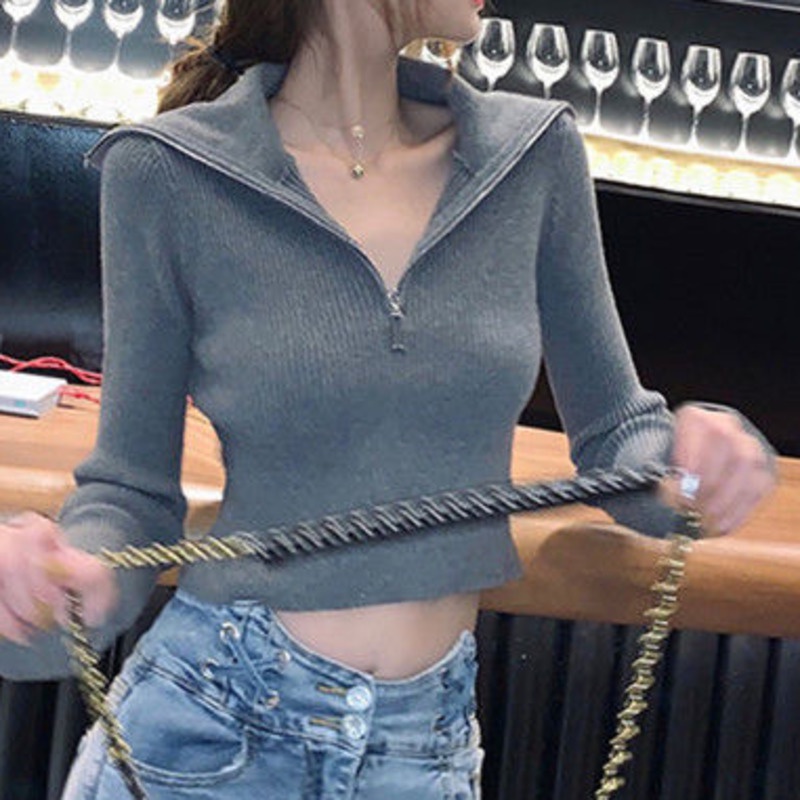 Áo Len Tay Dài Màu Trơn Thời Trang Dành Cho Nữ