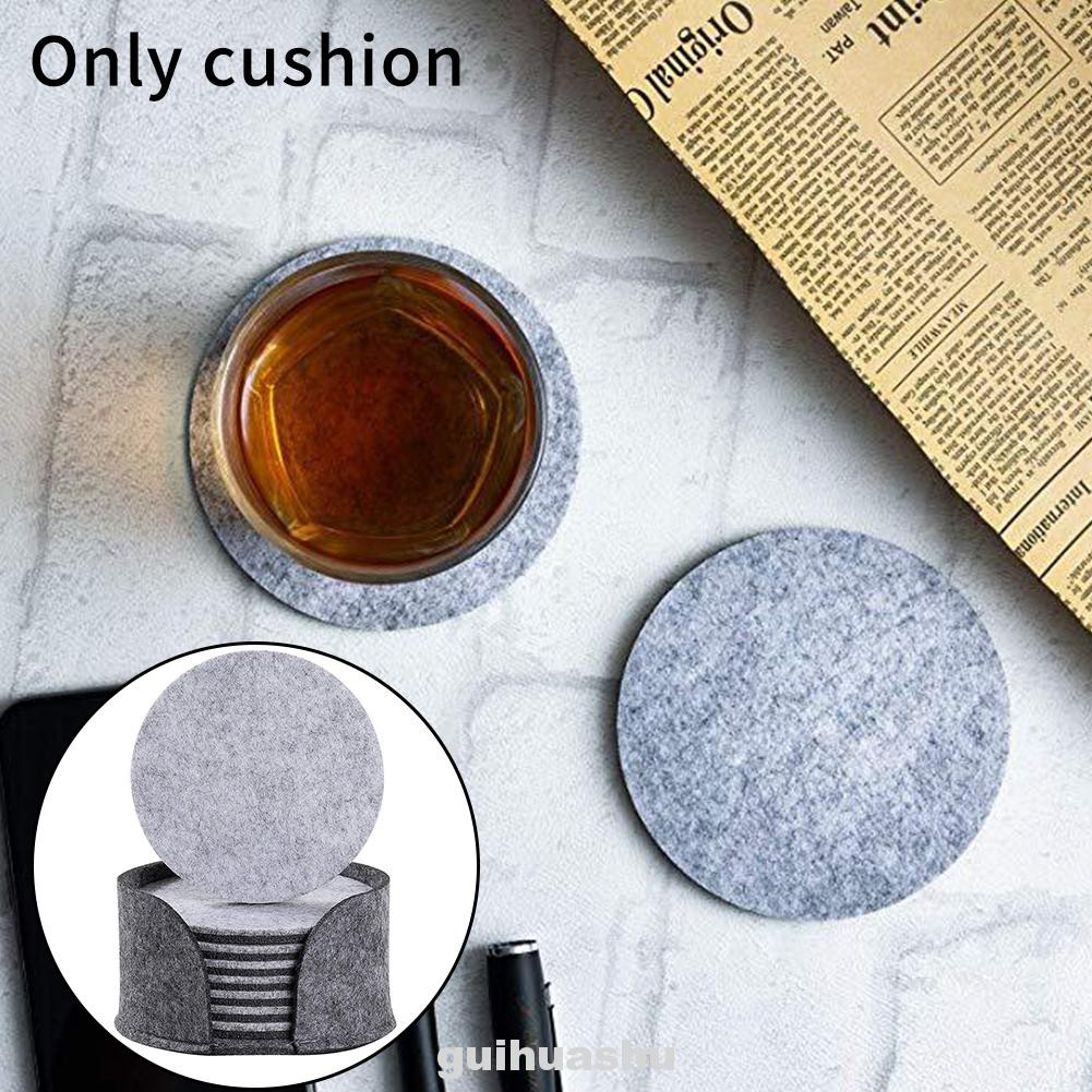 Round Home Decoration Kitchen Heat Insulation Modern With Holder Beer Coffee Tabletop Protection Felt Drink Coaster Set