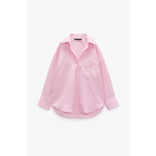 Áo sơ mi hồng sọc Zara chuẩn auth