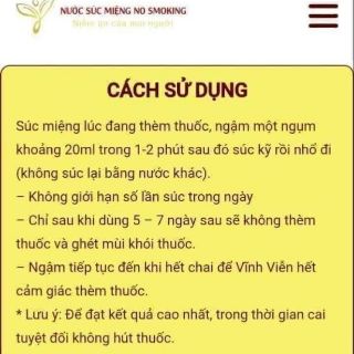 Nước súc miệng cai thuốc No smoking