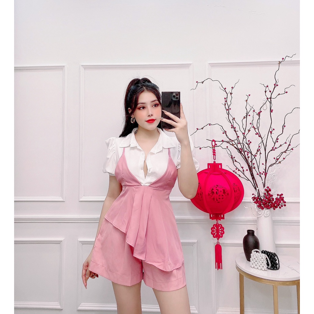 Set short nữ, set kiểu 2 dây sơ mi nhiều màu đủ size S M L SKUS-13