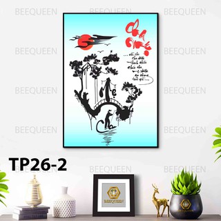 Tranh Thư Pháp Chữ Cha Mẹ Tuyệt Đẹp Treo Tường