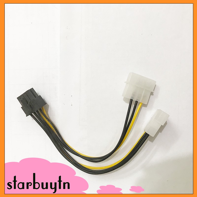 Cáp Nguồn 2 Molex ATA Sang 8 Pin Cho Card Đồ Họa VGA