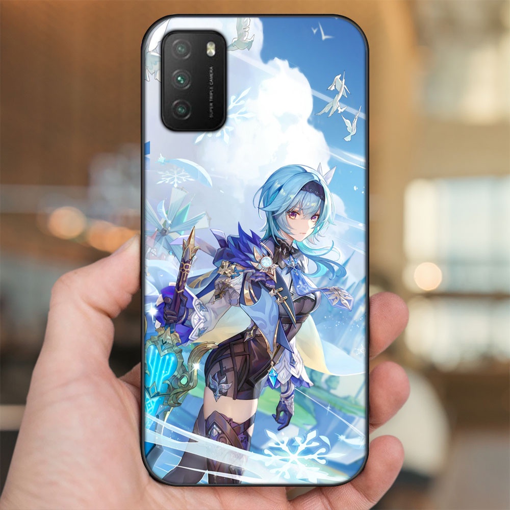 Ốp lưng Xiaomi Poco M3 viền đen in hình Eula Genshin Impact
