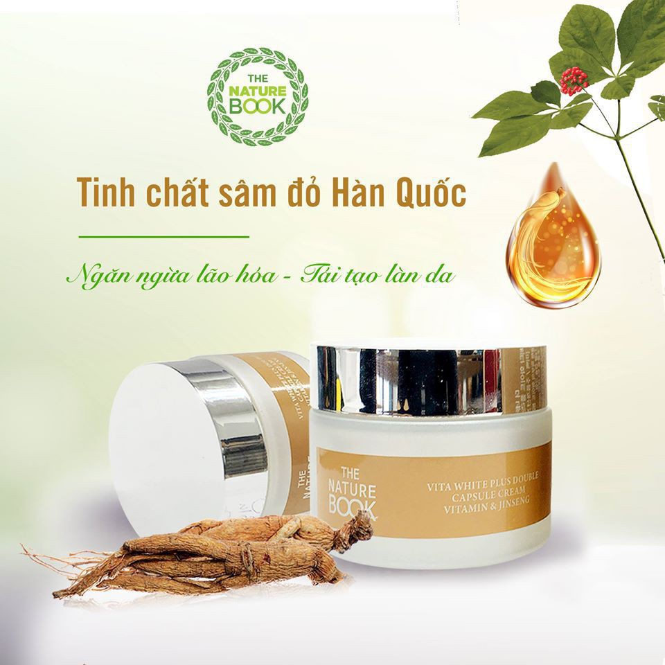 Kem dưỡng trắng hồng và tái tạo da Vita White Plus Double Capsule Cream 50g