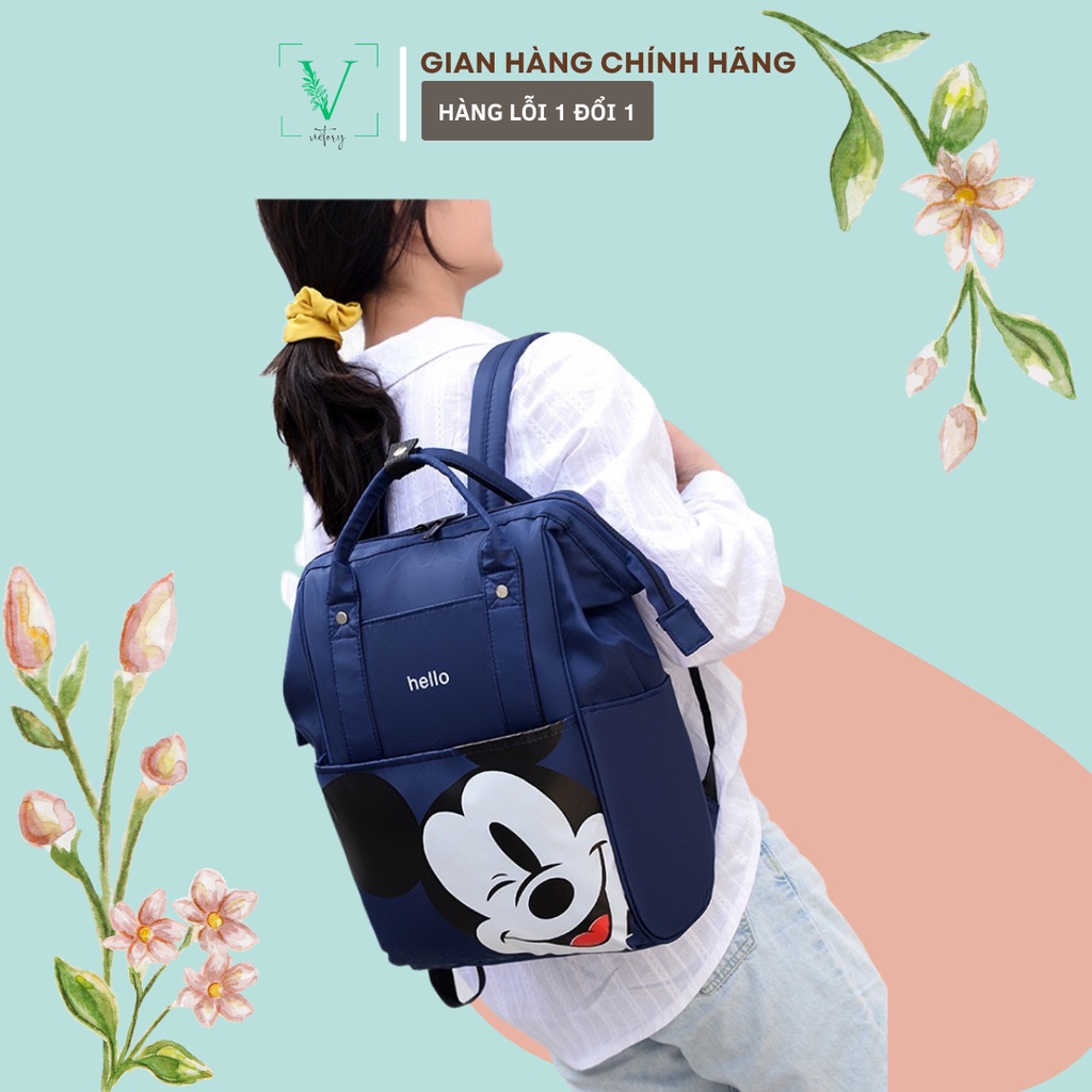 Ba lô Bỉm Sữa Đa Năng TPHCM Cho Mẹ Và Bé, Túi đựng đồ trẻ sơ sinh, Giữ Nhiệt Bảo Quản Sữa Hình Mickey, SKU-012-Victory