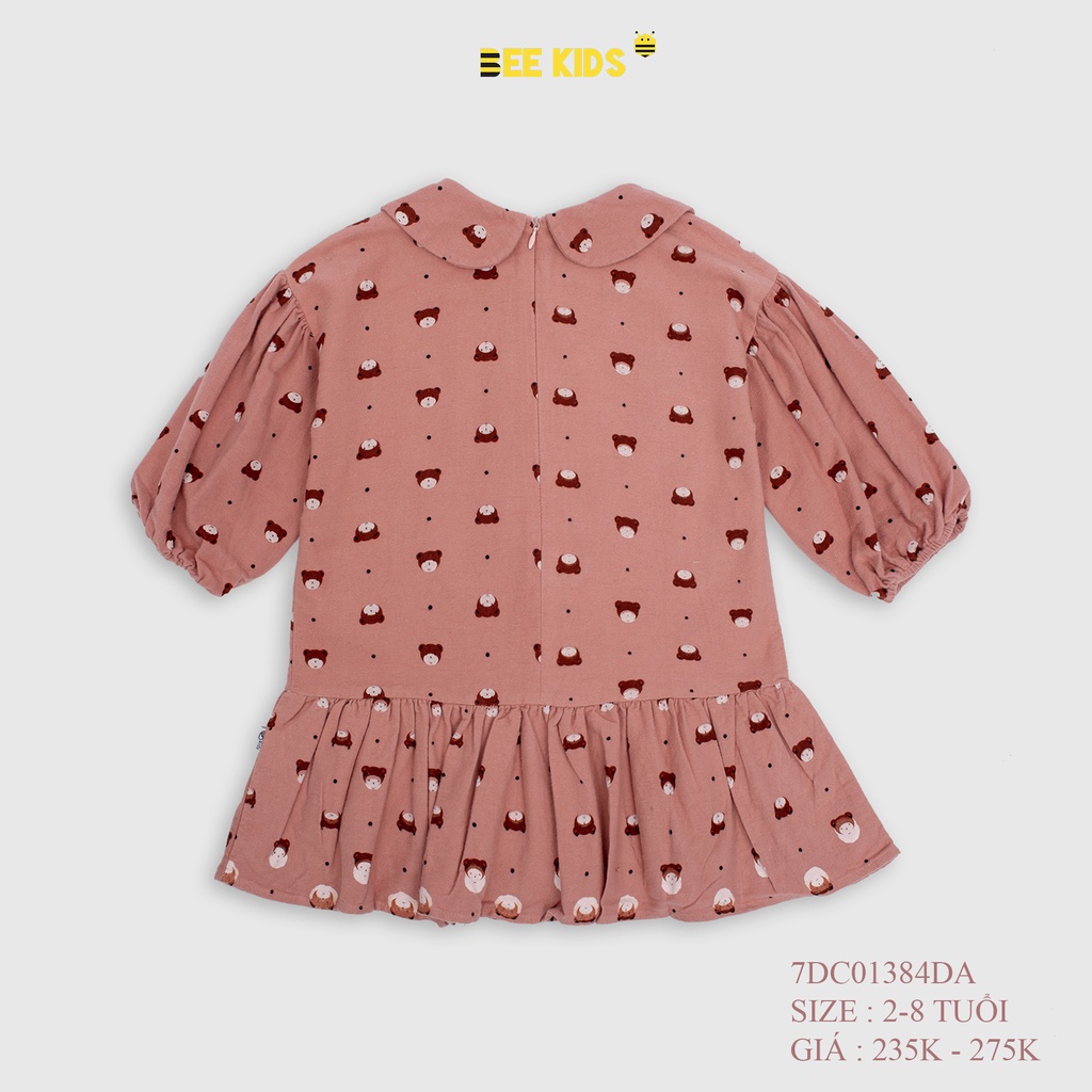 Váy Dài Tay Bé Gái Bee Kids Chất Liệu Nỉ Thô Mềm Mịn , Không Bai Không Xù (2-8 Tuổi)7DC01384DA