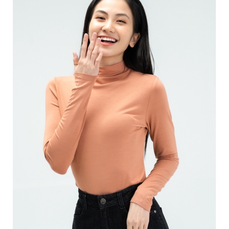 [Mã WABRYD1111 giảm 10% đơn 250K] Áo thun nữ YODY dài tay cổ liền nịnh dáng ATN4576 | BigBuy360 - bigbuy360.vn