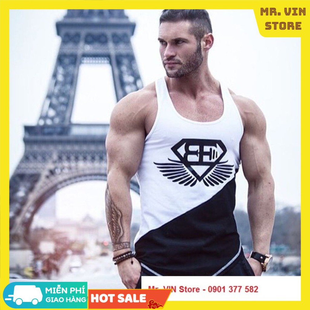 Áo Gym Nam TTL01 - Áo Ba Lỗ Nam Tập Gym Body.Engineer Phối Màu Đẹp Thun Cotton