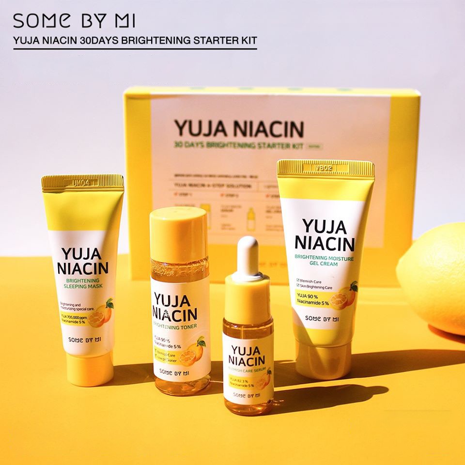 Set dưỡng trắng da, giảm thâm mụn Yuja Niacin 30 Days Brightenings Starter Kit Mini Size