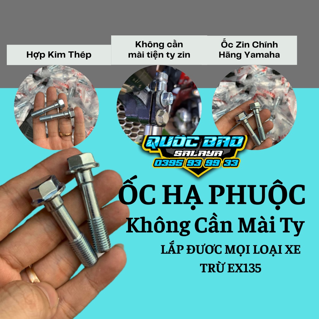 Ốc hạ phuộc trước 10li4 có gờ không cần mài ti phuộc zin lắp cho exciter winner sirius dream wave vairo và nhiều dòng xe