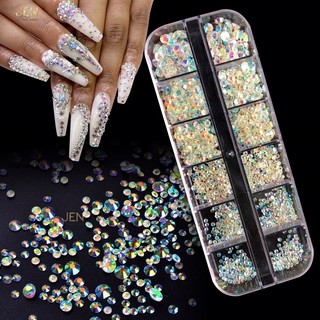 Khay đá bảy màu chân bằng trong suốt phụ kiện nail móng