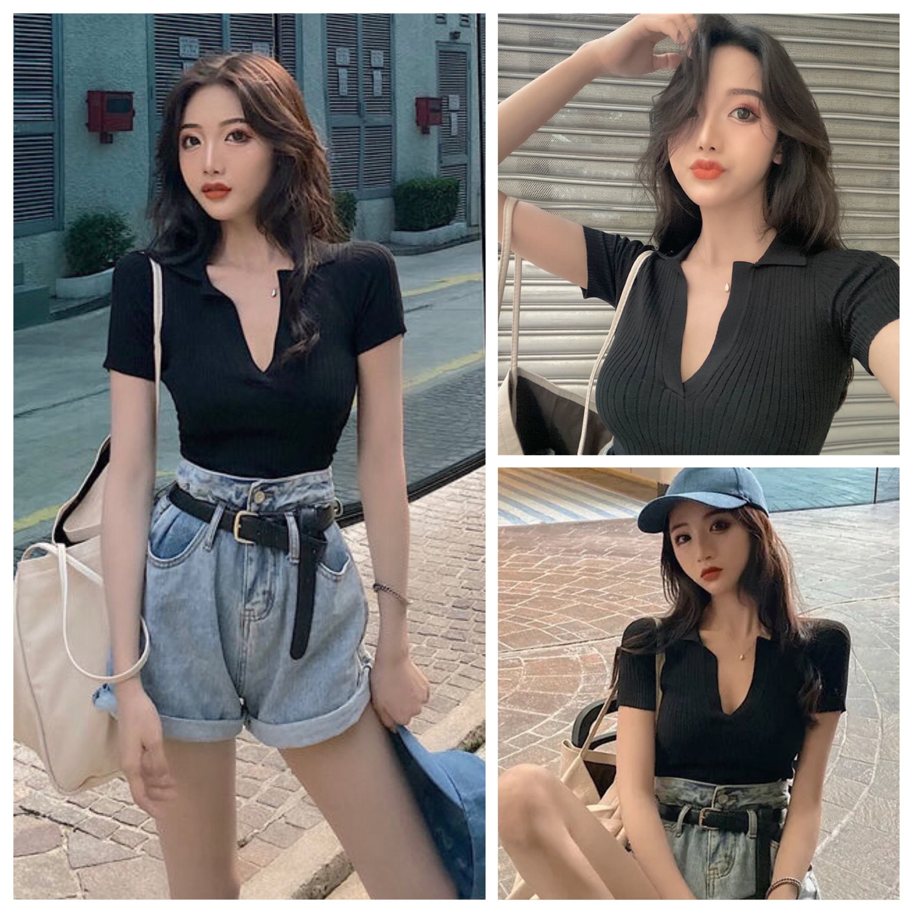 áo polo Ngắn Tay Mẫu 2021 Theo Phong Cách Retro Dành Cho Nữ | BigBuy360 - bigbuy360.vn