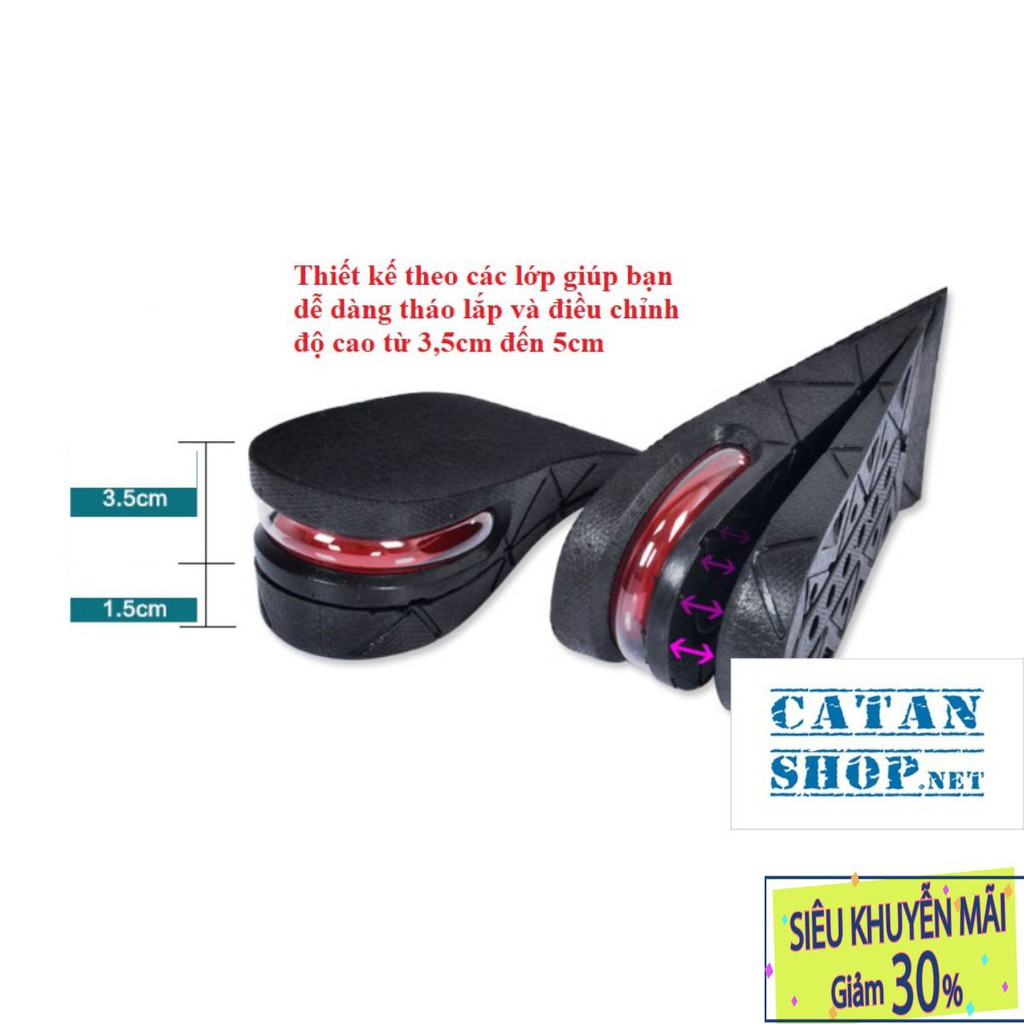 ❤️FREESHIP❤️Combo 4 miếng lót đế giày tăng chiều cao Air có đệm khí siêu êm ái, giày đế cao, giày độn gót.