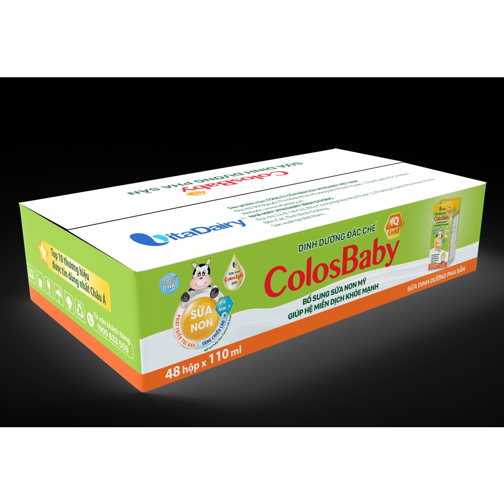 SBPS ColosBaby IQ Gold phát triển trí não, miễn dịch khỏe / thùng 48 hộp 110ml - VitaDairy
