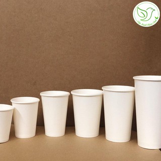 50 Ly giấy trắng nhiều size cốc uống nước văn phòng sự kiện dùng một lần thân thiện với môi trường 