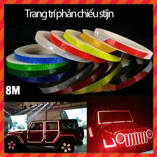 Miếng dán phản quang cảnh báo chống va chạm 1cm gắn xe ô tô