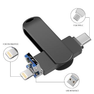 Ổ USB flash pendrive 3 trong 1 loại C 128 GB 64GB 32GB cho iPhone Android
