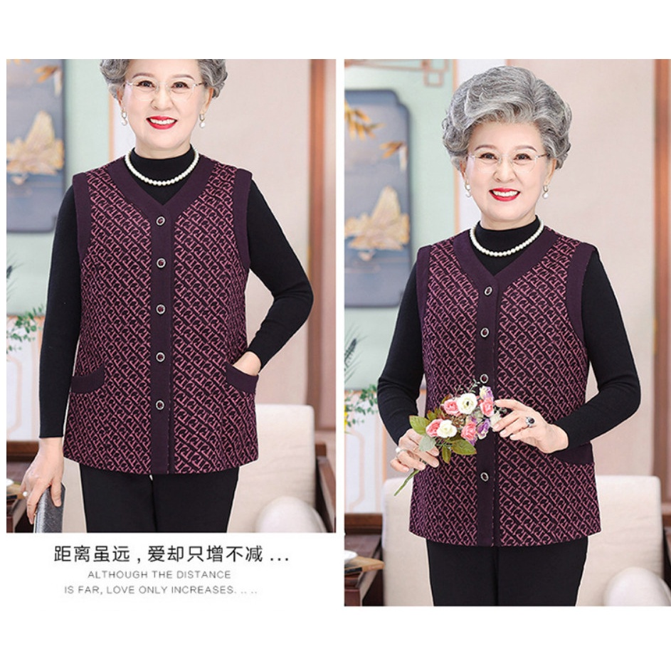 (HÀNG SẴN) Áo Khoác Len Ghi Lê Cho Bà Cho Mẹ AL32 - Hàng Quảng Châu Cao Cấp