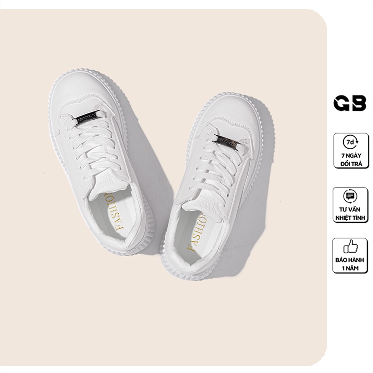 Giày Sneaker Nữ Giày BOM Thể Thao Độn Đế Bánh Mì Tăng Chiều Cao Màu Trắng Đẹp Mới Nhất giayBOM GB Classics B1176