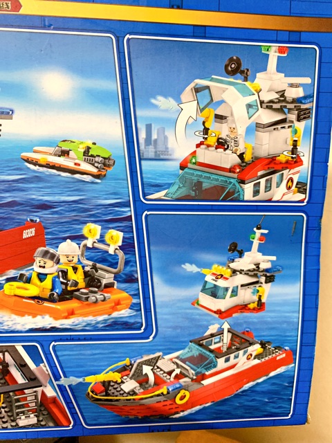 Đồ Chơi Lắp Ráp Sembo Block Thuyền Cứu Hộ Trên Biển 603036-474 mảnh