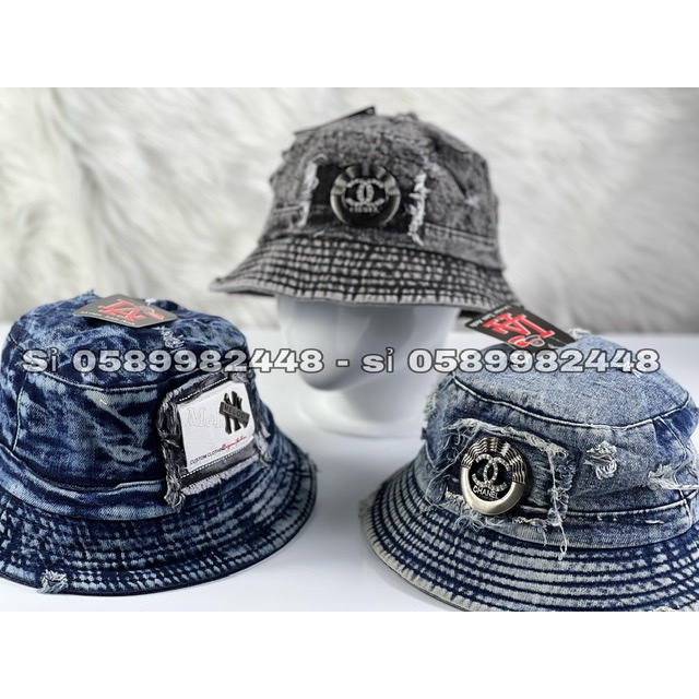 Mũ bucket Jeans phối mạc sắt cực bụi nam nữ trẻ trung (SỈ LE MŨ NÓN TPHCM)