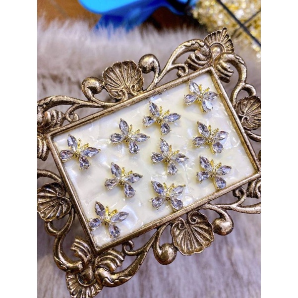 Charm bướm đá khối  trang trí móng-charm nail
