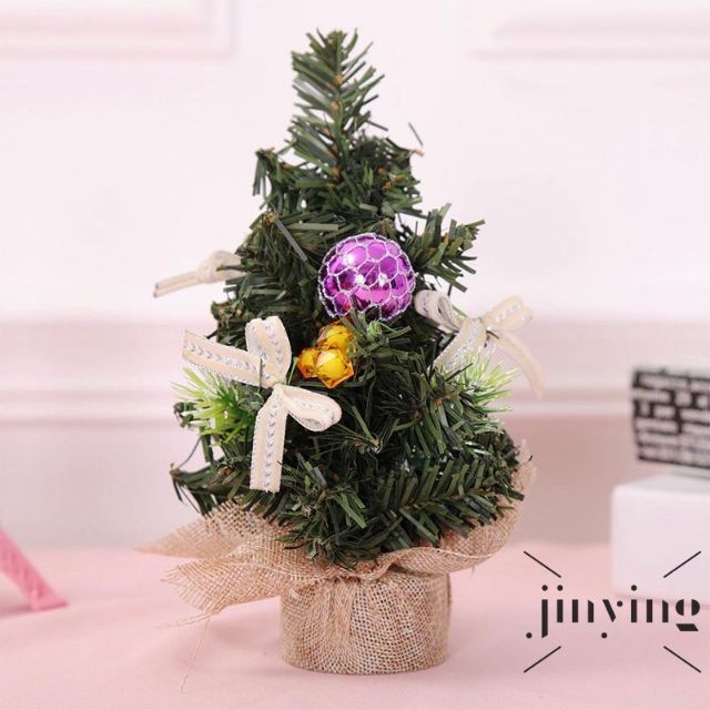 Noel- Cây thông mini trang trí 20cm có đèn nháy led 1m dùng pin