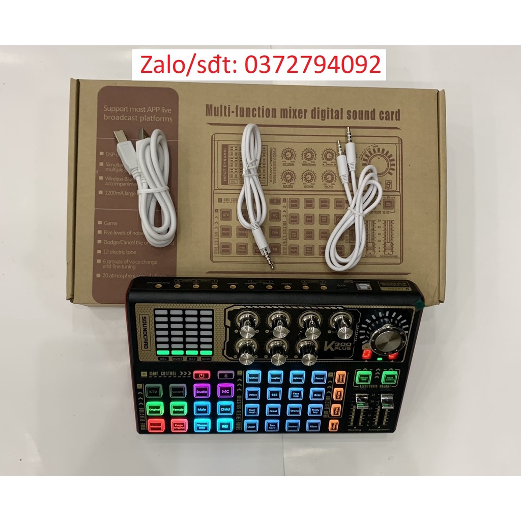 Sound Card K300 Plus 2022 – Nhiều Hiệu Ứng, Giả Giọng Đỉnh Cao, Bắt micro tốt hơn, chất âm mượt hơn