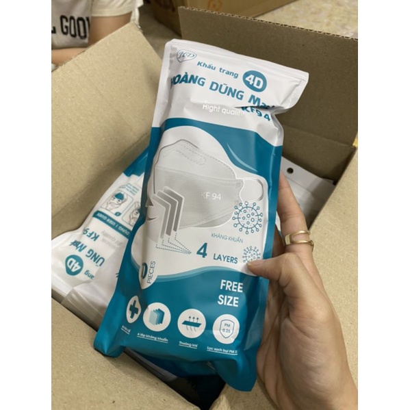 Khẩu Trang 4D Mask KF94 GÓI TIỆN LỢI CHỐNG BỤI MỊN , KHỬ KHUẨN - Lùn Con Food