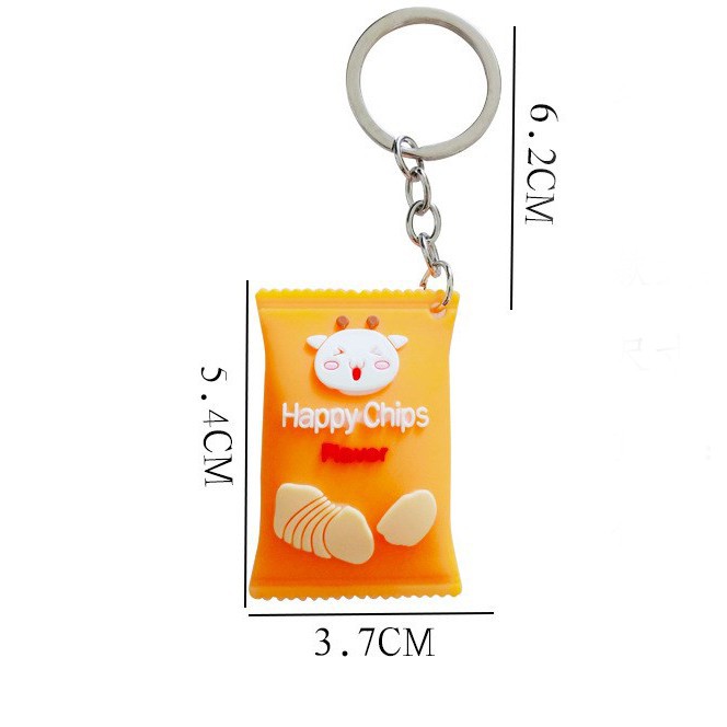 Móc Khóa Viên Kẹo Happy Chips Đáng Yêu - Móc Chìa Khóa Kẹo Ngọt Độc Đáo  Duashop