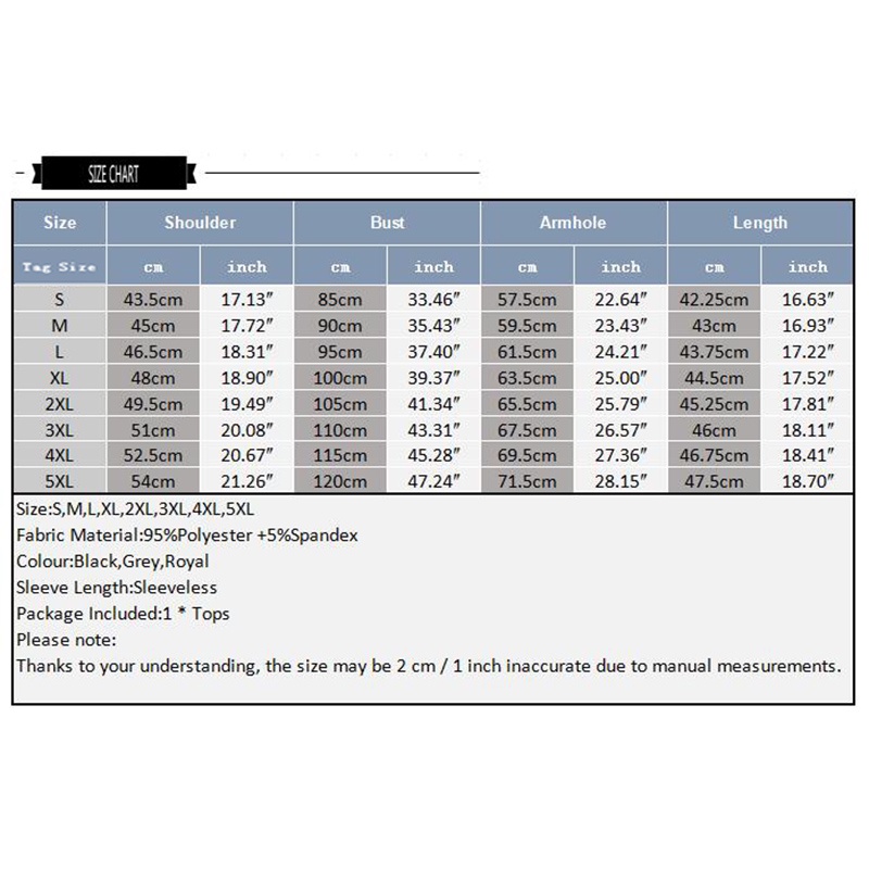 Áo Ba Lỗ Tập Gym Màu Trơn Size S-5XL Cho Nam