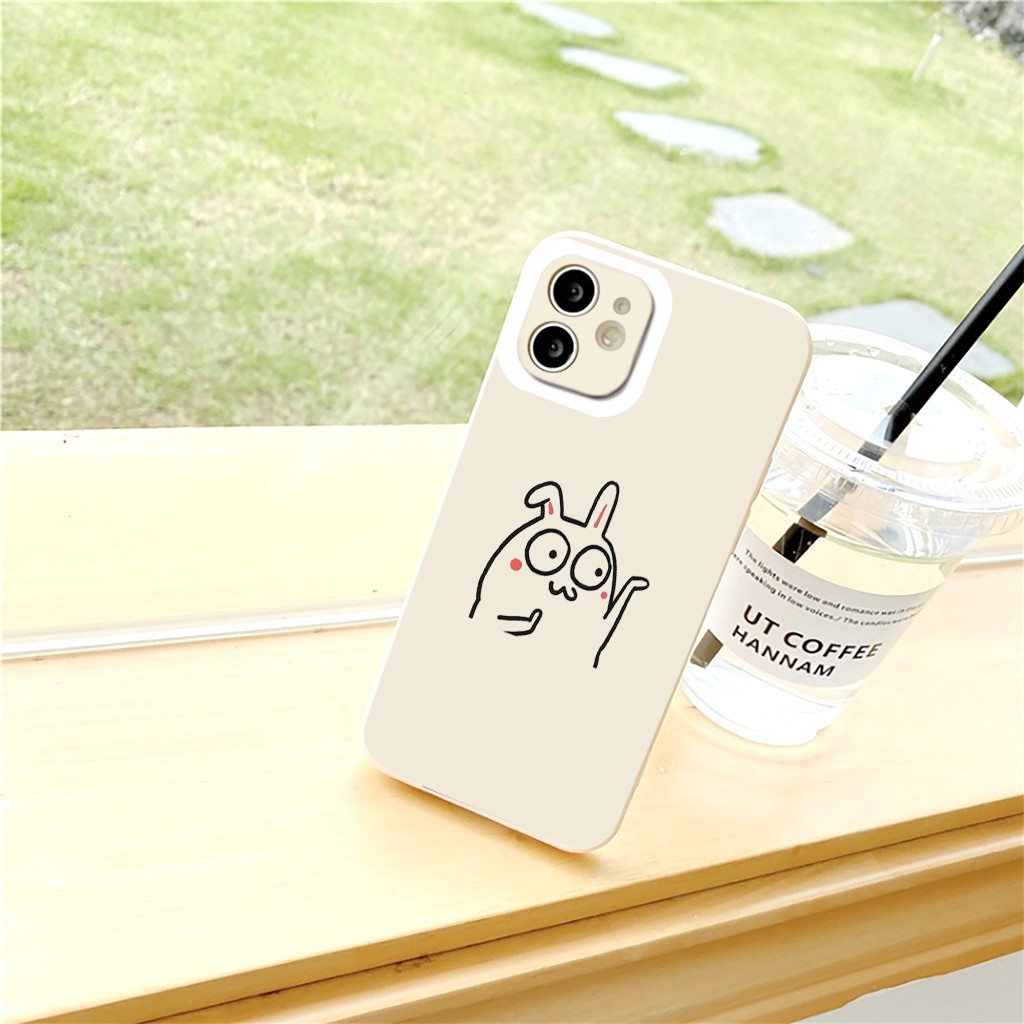 Ốp lưng iphone thỏ trắng sói xám dễ thương đẹp viền vuông chống sốc ốp iphone13/11/pro/promax/6/7/8/x/xr/xs/xsmax