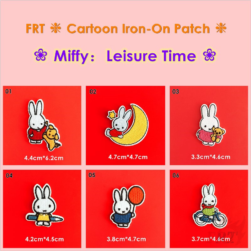 1 Sticker Ủi Thêu Hình Thỏ Hoạt Hình