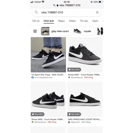 Giày Nike Court Royal-size 36,5