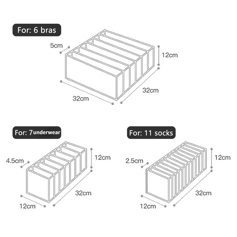 Hộp Đựng Đồ Lót/Vớ/Cà Vạt Chia Ngăn 6/ 7/ 11 Ngăn Tiện Lợi