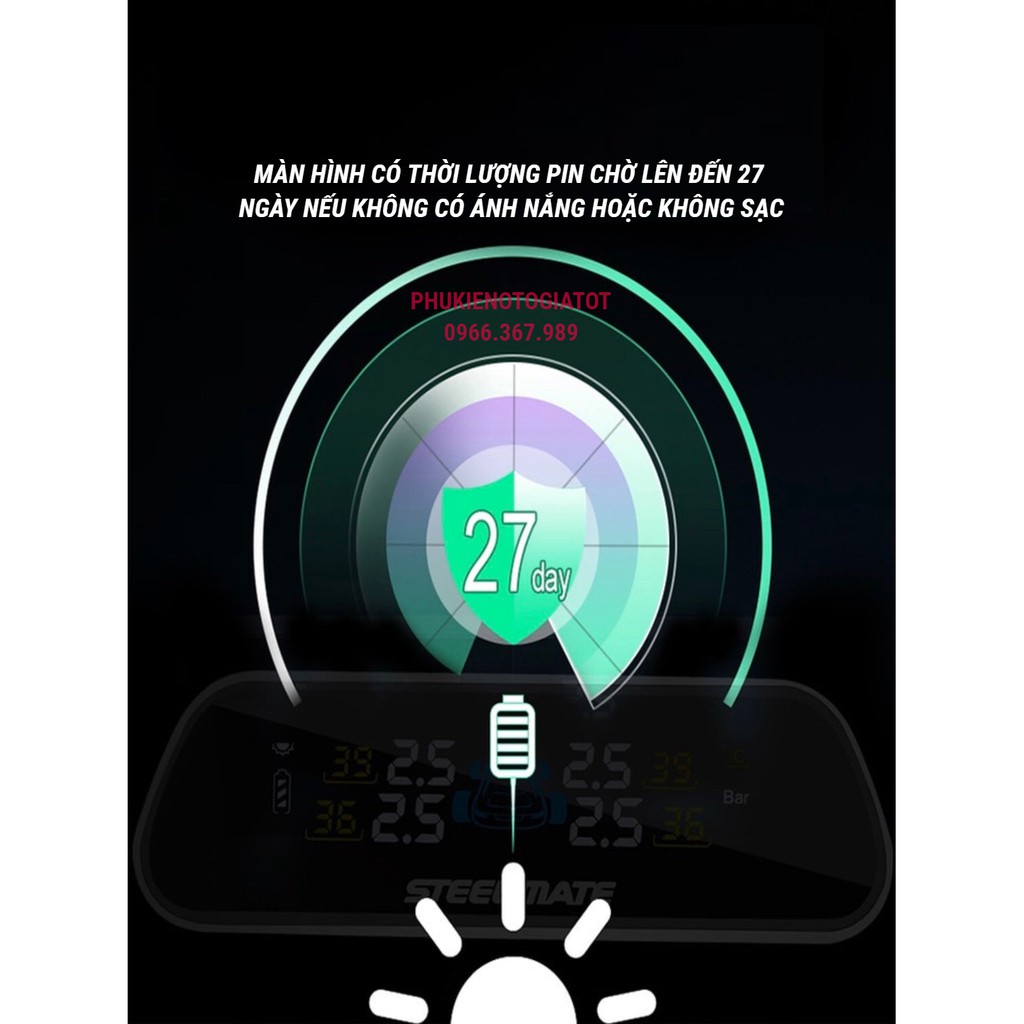 Cảm biến áp suất lốp STEELMATE T630