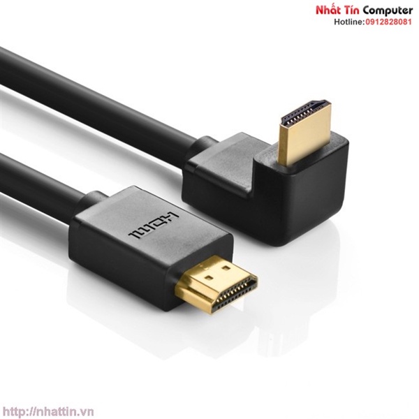 Cáp HDMI to HDMI 2m bẻ xuống góc vuông 90 độ Ugreen UG-10173 cao cấp
