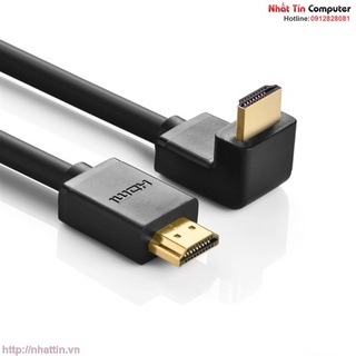 Cáp hdmi to hdmi 2m bẻ xuống góc vuông 90 độ ugreen ug-10173 cao cấp