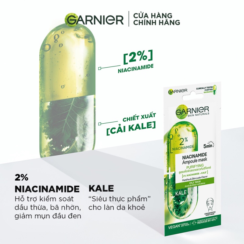 Bộ sản phẩm tinh chất cô đặc chăm da Garnier Serum 30ml x 3 Garnier Masks 15g