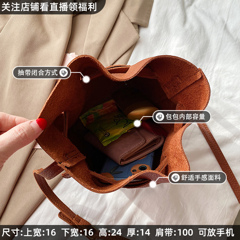 Túi xách tay đeo vai IELGY dạng xô mẫu 2021 phong cách Hong Kong thời trang dành cho nữ