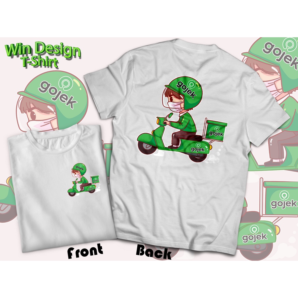 Áo thun gojek Vải Cotton 1 dày và mềm mại